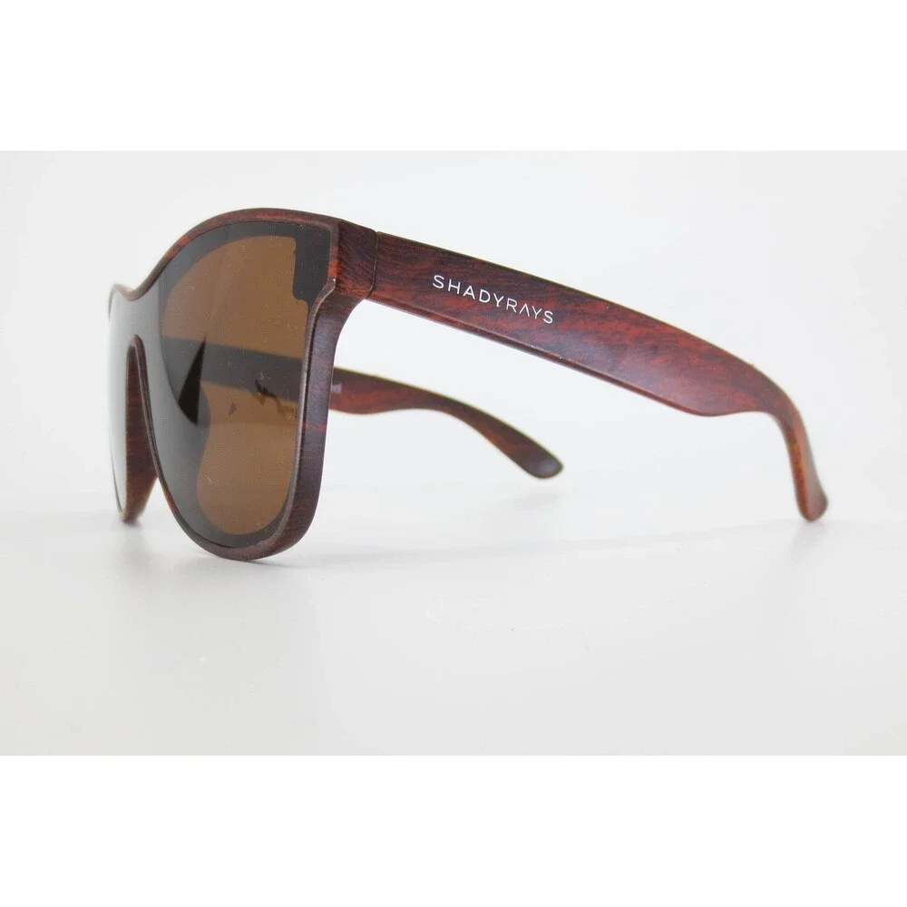 Shady Rays Polarized Sunglasses Brown Wood Grain UV400 HR-4 Mens Womens Eyewear